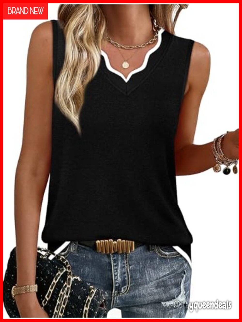 Womens V Neck Sleeveless Sweater Vest Lightweight Knit Tank Top Layering